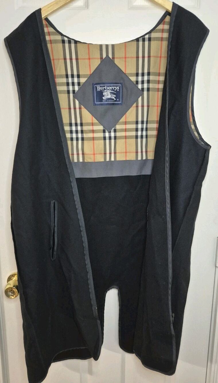 Vintage BURBERRY Trench Coat Jacket Zip-In Liner Wool/Camel Hair LINER ONLY